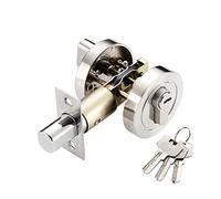 Qrity Cerradura de Un Solo Cilindro, Cerradura de Cerrojo Redondo con Llaves, Cerraduras de Puerta Modernas, Aleación de Zinc, para Puerta Delantera, Puerta de Paso