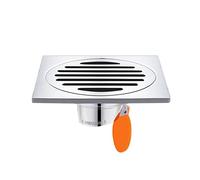 Qrity Drenaje de Suelo, Acero Inoxidable Drain de Plancher de Salle de Bain Carré, Coladores de Desagüe, 100x100mm, Plata