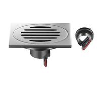 Qrity Drenaje de Suelo, Acero Inoxidable Drain de Plancher de Salle de Bain Carré, Coladores de Desagüe, 100x100 mm, Negro