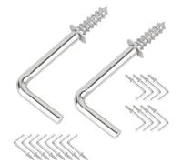 Qrity Ganchos de Tornillo Pequeños Colgantes, Ganchos en Ángulo Recto de 20mm, para Colgar Joyas, Manualidades, Llaves, 20 Unidades