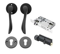 Qrity Juego de Cerradura de Puerta, Manija para Puerta Interior, Juego de Cerradura de Palanca Dividida de Aluminio, Cerradura de Manija de Puerta