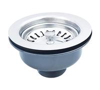 Qrity Residuos Cesta Colador, Valvula Fregadero 114mm G1 1/2" Cesta Honda, Acero inoxidable + ABS