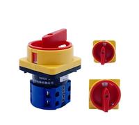 QRJAZHNTP Interruptor aislador 20A/25A, Dos Posiciones, 1/2/3 Polos, desconexión LW26GS, 48x48mm, 64x64mm, Selector de Leva Giratorio con candado(20A 3Pole 48mmPanel)