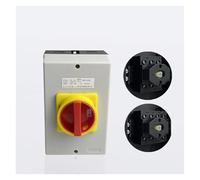 QRJAZHNTP Interruptor aislador eléctrico Giratorio 25A-63A 3P/4P, seccionador DIN, Contacto Plateado, Caja selectora de Leva ON Off(175x115x100 Box,3 POLES-32A)