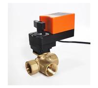 QRJAZHNTP Válvula de 1/2'' Válvula dosificadora Tipo T de 3 vías CA/CC 24 V 0-10 V Modulación for regulación de caudal o Control de Encendido/Apagado(0-10V)