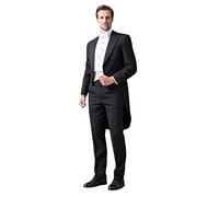 Qrkoda Hombre Tailcoat Tres Piezas Conjunto Traje Doble Pechera Botones Chaqueta Chaleco Pantalones para Boda Fiesta