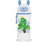 QRKPVHD Estuche Escolar Kawaii Animales, 2 en 1 Estuche de Silicona Cremallera, Estuche Vertical Retractil para Bolígrafos Lápices, Estuche Escolar Animales Compartimentos niña (Monstruos de Nieve)