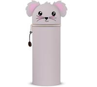 QRKPVHD Estuche Escolar Kawaii Animales, 2 en 1 Estuche de Silicona Cremallera, Estuche Vertical Retractil para Bolígrafos Lápices, Estuche Escolar Animales Compartimentos niña (Koalas Rosas)