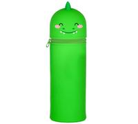 QRKPVHD Kawaii Estuche Escolar de Silicona Blanda 2 en 1, Portalápices de Mesa, Cremallera Dinosaurio Estuche, Cute Estuche Papeleria de Cremallera para Lápices de Rotuladores para Niños Niñas