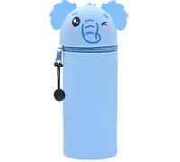 QRKPVHD Kawaii Estuche Escolar de Silicona Blanda 2 en 1, Portalápices de Mesa, Dulces Elefante, Cremallera, Cute Estuche Papeleria de Cremallera para Lápices de Colores Rotuladores para Niños Niñas