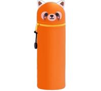 QRKPVHD Kawaii Estuche Escolar de Silicona Blanda 2 en 1, Portalápices de Mesa, Dulces Mapache, Cute Mapache Estuche Papeleria de Cremallera para Lápices de Colores Rotuladores para Niños Niñas