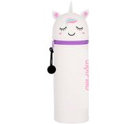 QRKPVHD Kawaii Estuche Escolar de Silicona Blanda 2 en 1, Portalápices de Mesa, Unicornio Estuche, Cute Oso Estuche Papeleria de Cremallera para Lápices de Colores Rotuladores para Niños Niñas