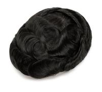 QRSTUVXZY Peluca para Hombres 6 Inch Human Hair Mens Toupee,0.1 mm Skin Durable PU Man Wigs 130 Density(7"X9",220)