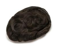 QRSTUVXZY Peluca para Hombres 6 Inch Human Hair Mens Toupee,0.1 mm Skin Durable PU Man Wigs 130 Density(6"X8",Light Brown)