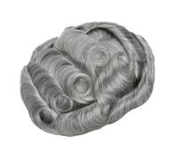 QRSTUVXZY Peluca para Hombres 6 Inch Human Hair Mens Toupee,0.1 mm Skin Durable PU Man Wigs 130 Density(6"X8",1B80)