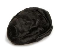 QRSTUVXZY Peluca para Hombres 6 Inch Human Hair Mens Toupee,0.1 mm Skin Durable PU Man Wigs 130 Density(7"x10",Dark Brown)