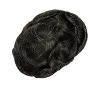 QRSTUVXZY Peluca para Hombres 6 Inch Human Hair Mens Toupee,0.1 mm Skin Durable PU Man Wigs 130 Density(8"X10",220)