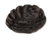 QRSTUVXZY Peluca para Hombres Tupé de Hombre de 0,1-0,12 mm con Sistema de reemplazo de Cabello Humano inyectado de Piel sintética.(2#Darkest Brown,7x10)