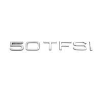 QRSWEWPA Coche Emblema Etiqueta Engomada para 2.4 30TFSI 35TFSI 40TFSI 45TFSI 50TFSI 55TFSI 1.8T 2.0T 3.0T,Metal Insignia 3D Cromado Coche Pegatina,Silver 50TFSI