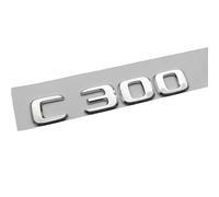 QRSWEWPA Coche Emblema Etiqueta Engomada para AMG C200 C200L C260L C300 E200 E200L E300 E300L E320L,Metal Insignia 3D Cromado Coche Pegatina,Silver C300
