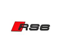 QRSWEWPA Coche Emblema Etiqueta Engomada para RS3 RS4 RS5 RS6 RS7 RS8 S3 S4 S5 S6 S7 S8 V6 V8T,Metal Insignia 3D Cromado Coche Pegatina,Black RS6
