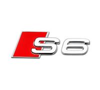 QRSWEWPA Coche Emblema Etiqueta Engomada para S3 RS3 S4 RS4 S5 RS5 S6 RS6 S7 RS8 v6t v8t,Metal Insignia 3D Cromado Coche Pegatina,Silver S6