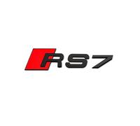 QRSWEWPA Coche Emblema Etiqueta Engomada para S3 RS3 S4 RS4 S5 RS5 S6 RS6 S7 RS8 v6t v8t,Metal Insignia 3D Cromado Coche Pegatina,Black RS7