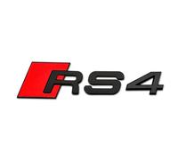 QRSWEWPA Coche Emblema Etiqueta Engomada para S3 RS3 S4 RS4 S5 RS5 S6 RS6 S7 RS8 v6t v8t,Metal Insignia 3D Cromado Coche Pegatina,Black RS4