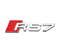 QRSWEWPA Coche Emblema Etiqueta Engomada para S3 RS3 S4 RS4 S5 RS5 S6 RS6 S7 RS8 v6t v8t,Metal Insignia 3D Cromado Coche Pegatina,Silver RS7