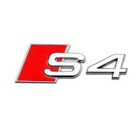 QRSWEWPA Coche Emblema Etiqueta Engomada para S3 RS3 S4 RS4 S5 RS5 S6 RS6 S7 RS8 v6t v8t,Metal Insignia 3D Cromado Coche Pegatina,Silver S4