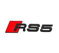QRSWEWPA Coche Emblema Etiqueta Engomada para S3 RS3 S4 RS4 S5 RS5 S6 RS6 S7 RS8 v6t v8t,Metal Insignia 3D Cromado Coche Pegatina,Black RS5