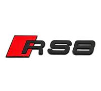 QRSWEWPA Coche Emblema Etiqueta Engomada para S3 S4 S5 S6 S7 S8 RS3 RS4 RS5 RS6 RS7 RS8 V6T V8T,Metal Insignia 3D Cromado Coche Pegatina,Black RS8