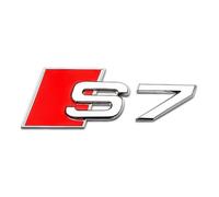 QRSWEWPA Coche Emblema Etiqueta Engomada para S3 S4 S5 S6 S7 S8 RS3 RS4 RS5 RS6 RS7 RS8 V6T V8T,Metal Insignia 3D Cromado Coche Pegatina,Silver S7