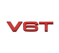 QRSWEWPA Coche Emblema Etiqueta Engomada para S3 S4 S5 S6 S7 S8 RS3 RS4 RS5 RS6 RS7 RS8 V6T V8T,Metal Insignia 3D Cromado Coche Pegatina,Red V6T