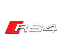 QRSWEWPA Coche Emblema Etiqueta Engomada para S3 S4 S5 S6 S7 S8 RS3 RS4 RS5 RS6 RS7 RS8 V6T V8T,Metal Insignia 3D Cromado Coche Pegatina,Silver RS4