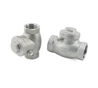 QRUYHBAJU 1/2 "3/4" 1 "1-1/4" Acero Inoxidable 304 válvula de retención Horizontal Hilo Femenino antirretorno DN15 DN20 DN25(1 Inch)