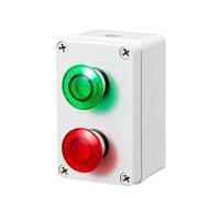 QRUYHBAJU El símbolo de Flecha Indica el Interruptor de Caja de Botones Impermeable momentáneo de reinicio automático de Inicio y Parada, Parada de Emergencia, Caja de Control Industrial(45695)