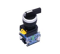 QRUYHBAJU Interruptor selector Giratorio de 22 mm, 1 NA, 1 NC, 2 Posiciones, con Enclavamiento y mantenido, 440 V, 10 A