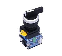 QRUYHBAJU Interruptor selector Giratorio de 22 mm, 2 NA, con Enclavamiento mantenido, Tres Posiciones, 440 V, 10 A