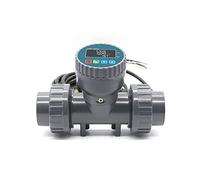 QRUYHBAJU Medidor de Flujo con Pantalla Digital Inteligente de Alta precisión DN25-80, medidor de Flujo electrónico LCD RS485, Sensor de Flujo de PVC for riego de jardín(LCD Version,2)