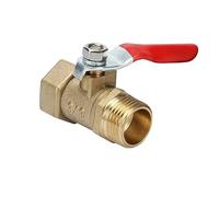 QRUYHBAJU Válvula de Bola pequeña de latón, 1/8 ", 1/4", 3/8 ", 1/2", Conector de válvula de latón de Rosca Hembra/Macho, Adaptador acoplador for instalación de tuberías de Cobre(3/8 Inch)