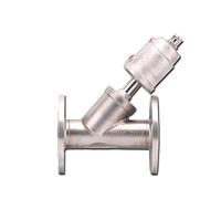 QRUYHBAJU Válvula neumática de Asiento Angular de Acero Inoxidable 304 de 2 Pulgadas con Brida, Normalmente Cerrada, Sellado de PTFE, 1 Unidad(Double Acting)