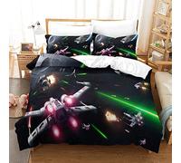 QRWEW Funda Nórdica Guerra de Las Galaxias Estampado Motivo Juego De Funda De Edredón Suave Acogedora con Cremallera Microfibra Funda Edredón para Niños Y Adultos Juego De RopaSingle（135x200cm）