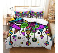 QRWEW Graffiti Juego De Funda Nórdica De Funda De Edredón De Microfibra Funda De Edredón 3D con Juego De Fundas De Almohada para Niños,Adultos con Cierre De Cremallera Suaveouble(200x200cm)