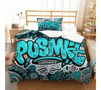 QRWEW Graffiti Juego De Funda Nórdica De Funda De Edredón De Microfibra Funda De Edredón 3D con Juego De Fundas De Almohada para Niños,Adultos con Cierre De Cremallera Suave Single(135x200cm)