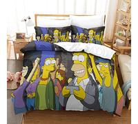 QRWEW Juego De Ropa De,3D Simpson Estampado Funda Edredón,Suave Transpirable Hipoalergénica Microfibra con Cremallera Funda Nordica para Niños Y Adultos Single(135x200cm)