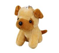 QRZMEDU Llavero del Juguete de la Felpa del Perro con, Light Brown | Llavero pequeño de peluche de perro Pug y, accesorio de llavero de juguete de algodón PP y resistente