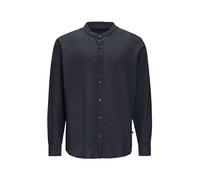 QS Camisa de Manga Larga para Hombre, Mezcla de Lino, Azul 5884, L