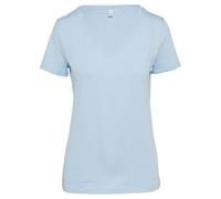 QS Camiseta de Mujer con Cuello en V, Azul Claro, S