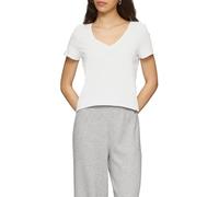 QS Camiseta de Mujer con Cuello en V, Blanco, XL